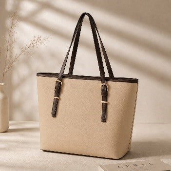 Cream & Brown Shoulder Bag